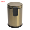 Golden Lacquer Spraying Household Bathroom Stainless Steel 3L Pedal Trash Bin With Cover Closing Slowly And Mutely Round Trash Bin Waste Bin Dustbin