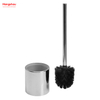 Mirror Polishing Metal Standing Toilet Brush with Holder Plastic Brush Cleaning Set Stainless Steel Matte Bathroom Toilet 