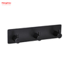 Three Hooks Stainless Steel Sticky Hook Adhesive Wall Hanging Hook with Dual Adhesive Tape Bathroom Metal Hooks for Wall