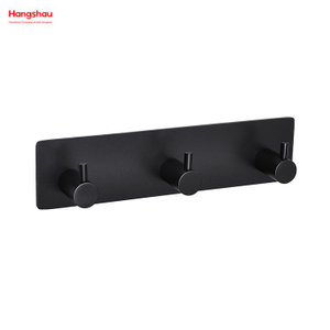 Three Hooks Stainless Steel Sticky Hook Adhesive Wall Hanging Hook with Dual Adhesive Tape Bathroom Metal Hooks for Wall
