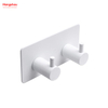 Bathroom Metal Hooks for Wall Two Hooks Stainless Steel Sticky Hook Adhesive Wall Hanging Hook with Dual Adhesive Tape 