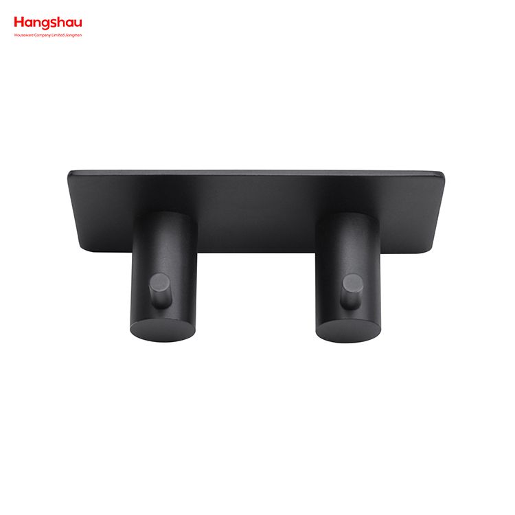 Two Hooks Stainless Steel Sticky Hook Adhesive Wall Hanging Hook with Dual Adhesive Tape Bathroom Metal Hooks for Wall
