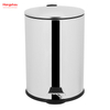 Household Kitchen Bathroom 20L Stainless Steel Polish Trash Can With Foot Pedal Round Mirror Polishing Shape Soft Closing 