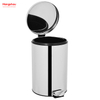 Household Kitchen Bathroom 20L Stainless Steel Polish Trash Can With Foot Pedal Round Shape Mirror Polishing Trash Bin