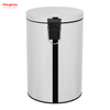  20L Round Shape Mirror Polishing Trash Bin Stainless Steel Polish Trash Can With Foot Pedal Household Kitchen Bathroom 
