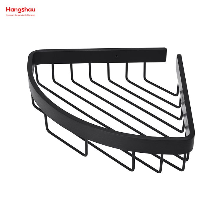 Black Aluminium Bathroom Corner Rack With Metal Shower Caddy Bath Storage Rack Wall Shelf Wall Mounted Bracket