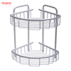Bath Storage Rack Wall Shelf Mounted 2 Layer Aluminium Bathroom Corner Rack With Metal Shower Caddy