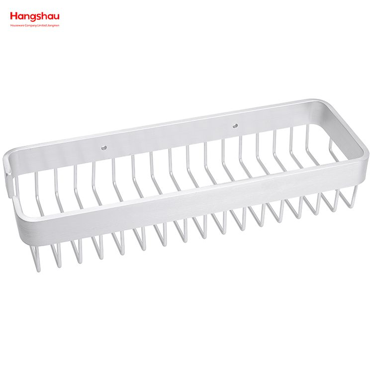 Aluminium Bathroom Corner Rack With Metal Rectangular Shape Shower Caddy Bath Storage Rack Wall Shelf Wall Mounted Bracket
