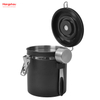 Dry Food Storage Bin Box Container Vacuum Sealed Food Storage Coffee Canister Airtight Stainless Steel Black Coffee Canister Can