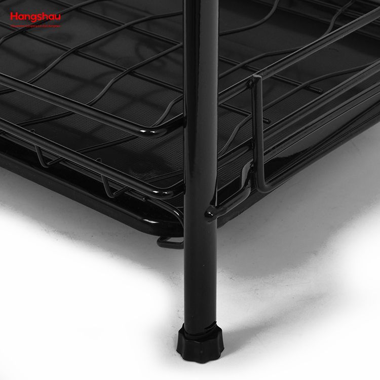 Iron Three-Tier Dish Rack Sink-Top Dish Rack Storage Cabinet Standing Dish Rack Kitchenware Storage