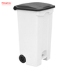 87L Trash Cans For Parks Plastic Pedal Waste Bin Urban Garbage Bins with Wheels Garbage Can With Wheelie Bin