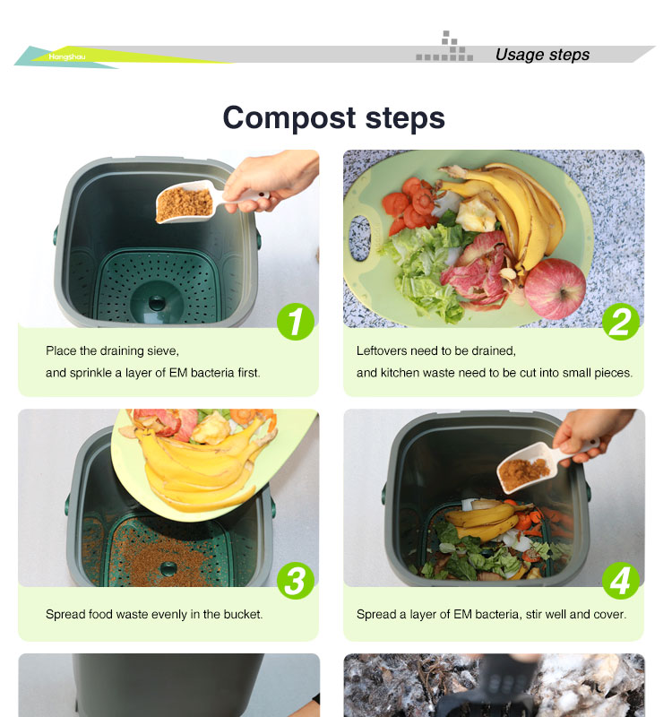 Plastic Kitchen Compost Bin