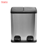 30L Cafeteria Sorting Garbage Bins Kitchen Garbage Classification Waste Outdoor Stainless Steel Environment protection Classification Trash Can