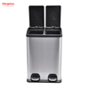 40L Kitchen Garbage Classification Waste Cafeteria Sorting Garbage Bins Outdoor Stainless Steel Environment protection Classification Trash Can