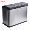 45L Stainless Steel Environment protection Classification Trash Can Kitchen Garbage Classification Waste Cafeteria Sorting Garbage Bins Sealing And Odor Prevention