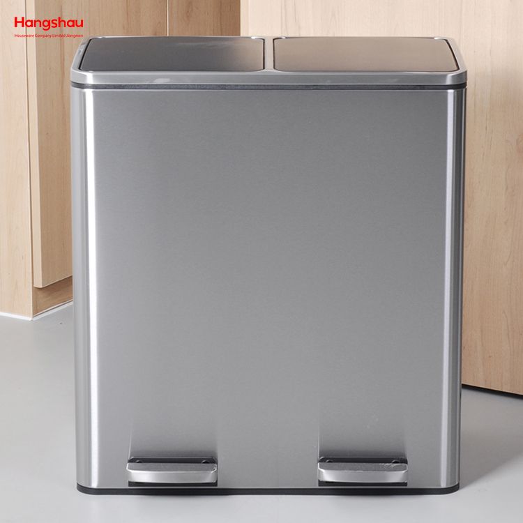 60L Waste Cafeteria Sorting Garbage Bins Sealing And Odor Prevention Stainless Steel Environment protection Classification Trash Can Kitchen Garbage Classification