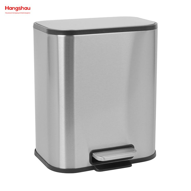 Large Capacity 5l Hotel Dual Garbage Can Stainless Steel Dustbin Custom Printed Metal Foot Pedal Trash Can