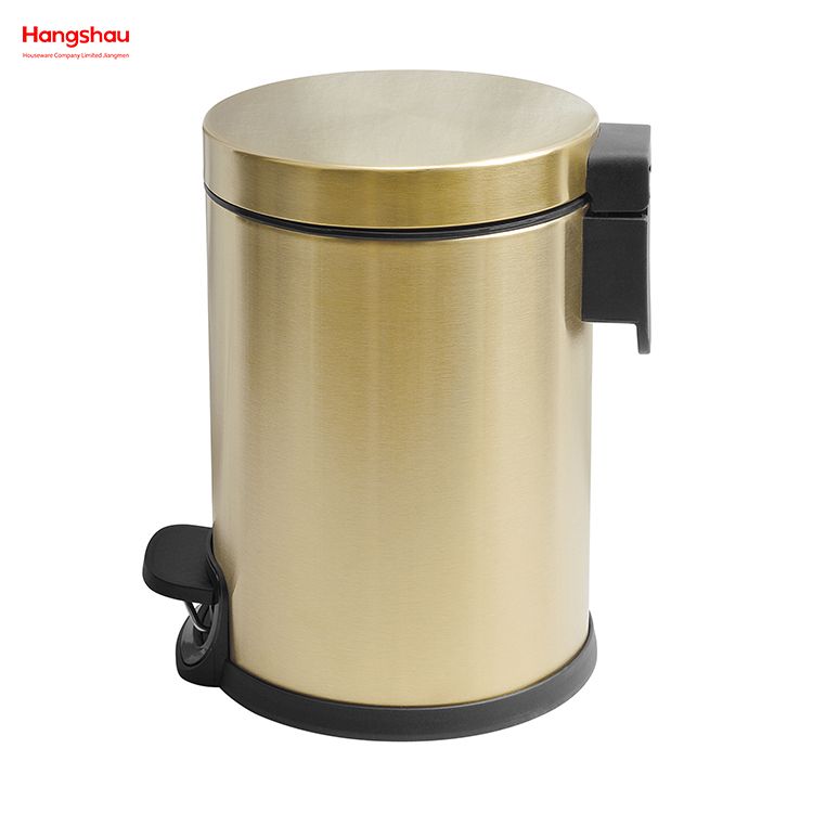 3L Patent Design Bathroom Metal Trash Can Powder Coating Morden Style Dustbin Garbage Can Dust Bins Household Pedal Waste Bin For Indoor Trash Can Foot Pedal