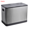 42L Stainless Steel Kitchen Garbage Classification Waste Cafeteria Sorting Garbage Bins Sealing And Odor Prevention Environment protection Classification Trash Can