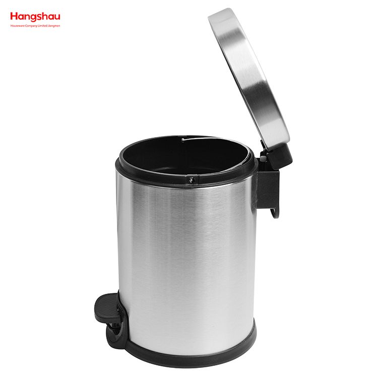 Household Bathroom Stainless Steel 3L Pedal Trash Bin With Cover Closing Slowly And Mutely Round Trash Bin Waste Bin Dustbin