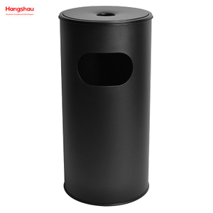 30L Ashtrays in Public Places Waste Bins Smoking Area Trash Can With An Ashtray In The Hotel Lobby Trash Can Stainless Steel Round Ashtray Dustbin Metal 