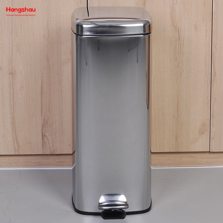 30l Foot Step Pedal Kitchen Stainless Steel Dust Bin Rubbish Garbage Dustbin Trash Can Waste Bin