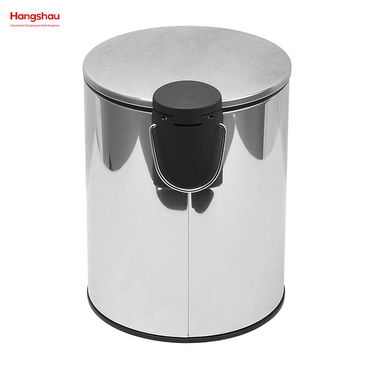 5L Household Kitchen Waste Bins Bathroom Pedal Bin Stainless Steel Trash Can