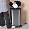 Modern Houseware 410 Stainless Steel 30l Pedal Trash Bin With Cover Closing Slowly And Mutely Round Trash Can