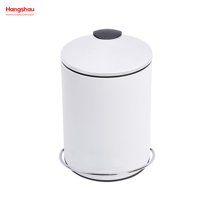 3L Bathroom Simple Dustbin Garbage Can Trash Can Bedroom Household Plastic Foot Pedal Dust Bins Patent Design Pedal Waste Bin For Indoor Trash Can Small 