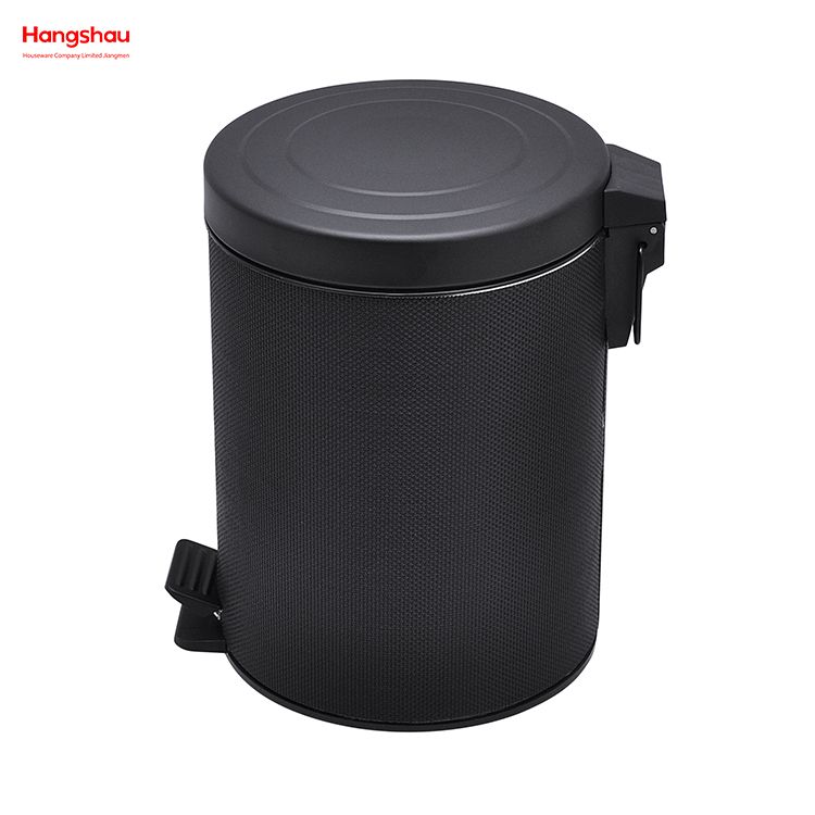 5L Round Powder Coating Household Pedal Waste Bin Dust Bins For Indoor Trash Can Bathroom Trash Can Metal Morden Style Dustbin Garbage Can PU PP