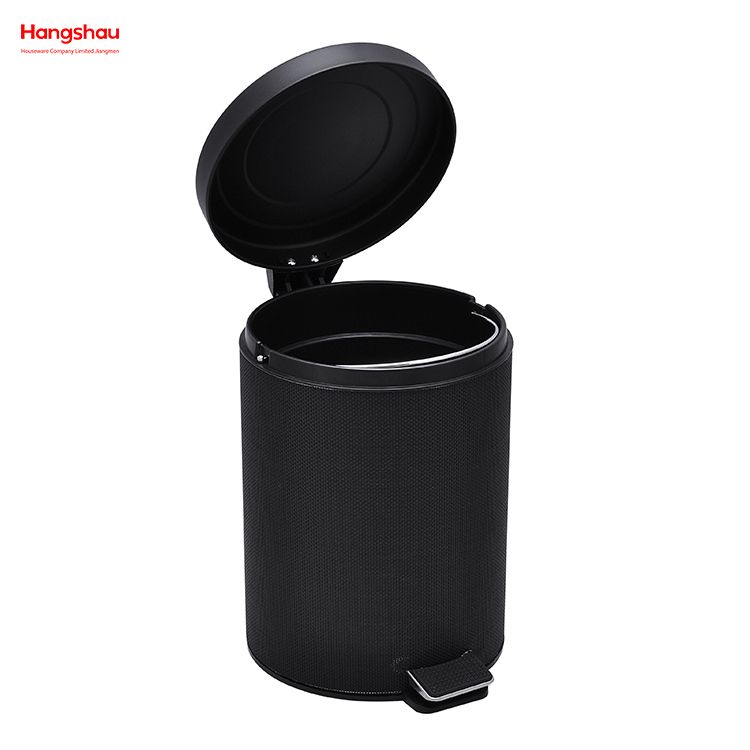 5L Round Metal Morden Style Dustbin Garbage Can PU PP Powder Coating Household Pedal Waste Bin Dust Bins For Indoor Trash Can Bathroom Trash Can 
