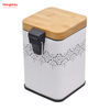 5L Bamboo Lid Square Household Pedal Waste Bin Bamboo Dust Bins For Indoor Trash Can Bathroom Trash Can Metal Morden Style Dustbin Garbage Can Powder Coating
