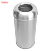 70L Stainless Steel Round Open Top Trash Bin(with Inner Bucket) Hotel Square Outdoor Garden Waste Bin Trash Can Black Pop Up Open Top Waste Trash Bin