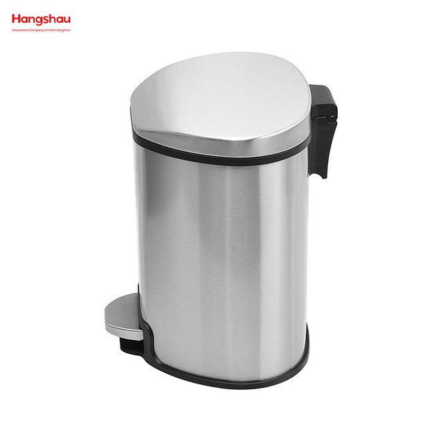 5L S/S Round Pedal Bin with Soft Close Device Bathroom Stainless Steel Trash Can with Foot Pedal Special Shaped Garbage Bin