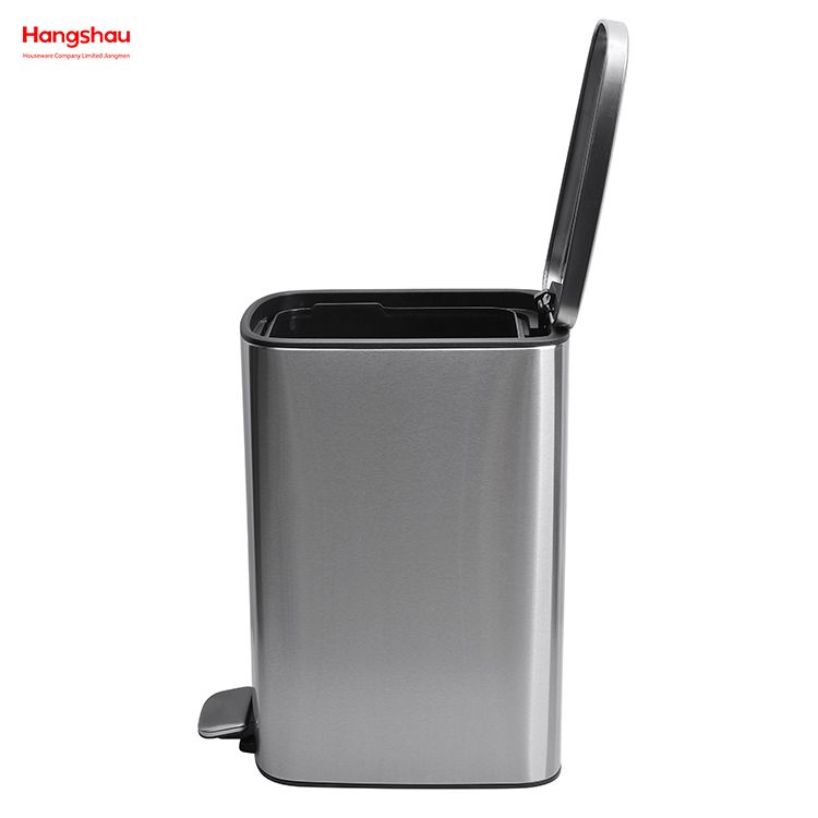 11.5L Stainless Steel Rectangular Pedal Bin Hotel Dust Bin Foot Pedal Dustbin With Rubbish Bin Garbage For Kitchen Hotel Office Trash Can