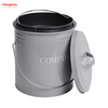 5L Wholesale Indoor Home Kitchen Galvanized Metal Round Food Compostable Container Compost Waste Bin With Handle