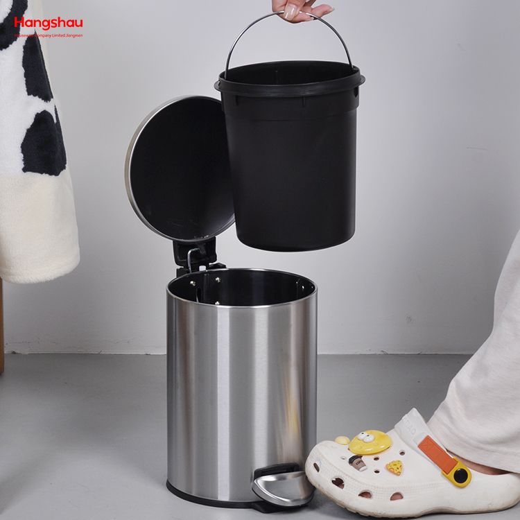 Hotel/Home/Bathroom Footpedal Stainless Steel Garbage Bin Household Pedal Bin Bathroom Trash Bin