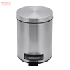 5L Round Trash Can with Removable Inner Wastebasket, Bathroom Trash Can Stainless Steel Foot Pedal Bin