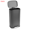 30L Cafeteria Custom Colorful Rectangular Silent Closing Foot Pedal Dustbin Lobby Stainless Steel Garbage Trash Bin For Kitchen waste Office Trash Can