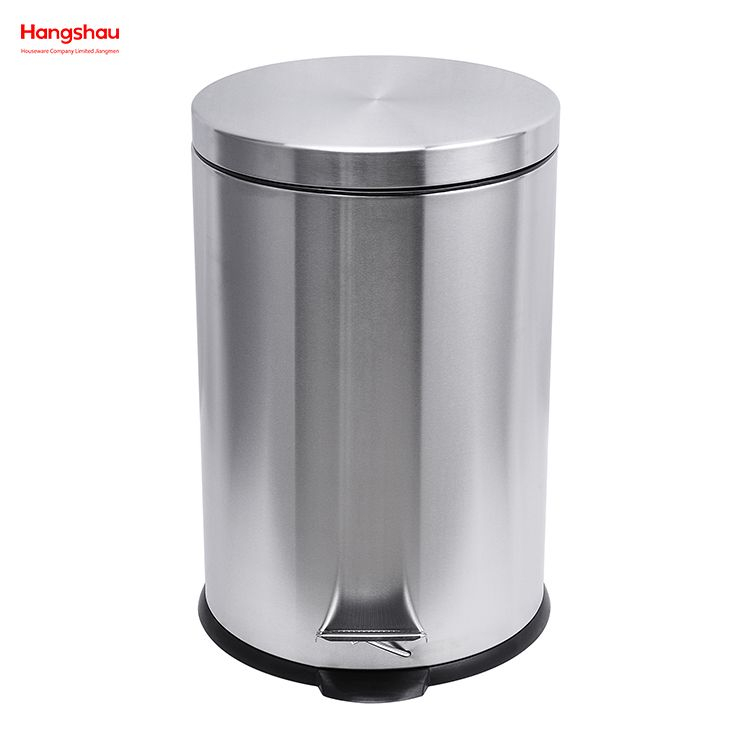 20L Stainless Steel Round Pedal Bin Household Bathroom Inner Bucket Trash Bin with Step Pedal for Office And Kitchen Use Waste Bins Genre Dustbin Garbage Can