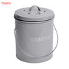 Household Kitchen Round Food Compostable Compost Bin Waste Bin with Handle Open Top Trash Bin Lid Detached From Compost Bin