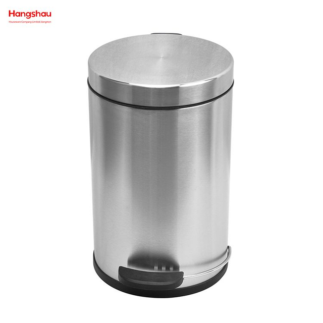 7L High Class Stainless Food Kitchen Waste Bin With Foot Pedal Patent Design Bathroom Metal Trash Can Garbage Can Dust Bins Household Pedal Waste Bin For Indoor Trash Can Foot Pedal 