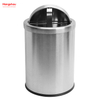 9L Round Shape Stainless Steel Swing Lid Waste Bin Hotel Room Round Swing Lid Metal Trash Bin Waste Bin Dustbin Steel Recycle Bin Metal Trash Can With Cover Lid