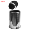 12L Bathroom Round Stainless Steel Polish Trash Can With Foot Pedal Trash Bin Household Kitchen Mirror Polishing Shape Soft Closing Waste Bin Dustbin Garbage Can 