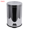 12L Household Kitchen Bathroom Round Mirror Polishing Shape Soft Closing Waste Bin Dustbin Stainless Steel Polish Trash Can With Foot Pedal Trash Bin Garbage Can