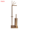 Aureate Lacquer Spraying Free Standing Stainless Steel Toilet Brush And Paper Holder Standing Brushed And Anti-fingerprint Lacquer Spraying Metal Toilet Brush Holder 