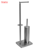 Brushed And Anti-fingerprint Lacquer Spraying Metal Toilet Brush Holder Lacquer Spraying Free Standing Stainless Steel Toilet Brush And Paper Holder Standing 