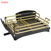 Metal Drying Plastic Dish Tray Rack Kitchen Stand Dish Rack Countertop Dish Rack Cup Holder Black Golden Aluminum Alloy Dish Rack over Sink Organizer 