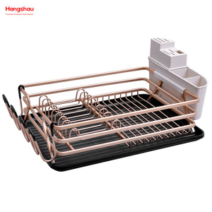  Aluminum Metal Drying Plastic Dish Tray Rack Alloy Dish Rack over Sink Organizer Kitchen Stand Dish Rack Countertop Dish Rack Cup Holder 