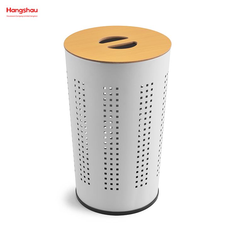 Large Home Storage Basket Laundry Hamper Washing Storage Dirty Clothes Laundry Basket Metal Laundry Basket with Lid 